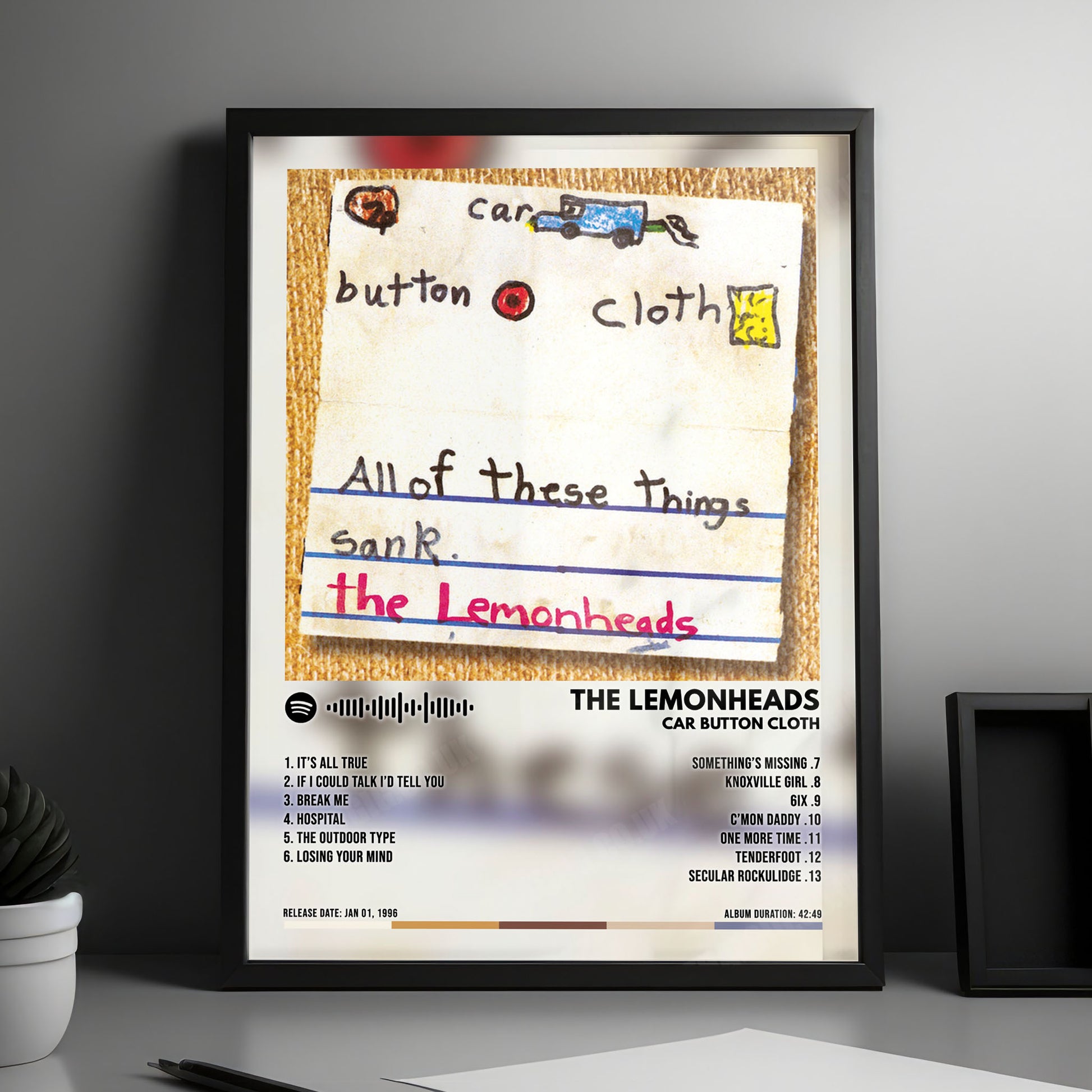 The Lemonheads "Lemonheads" Album Cover Poster - with Complete Tracklist