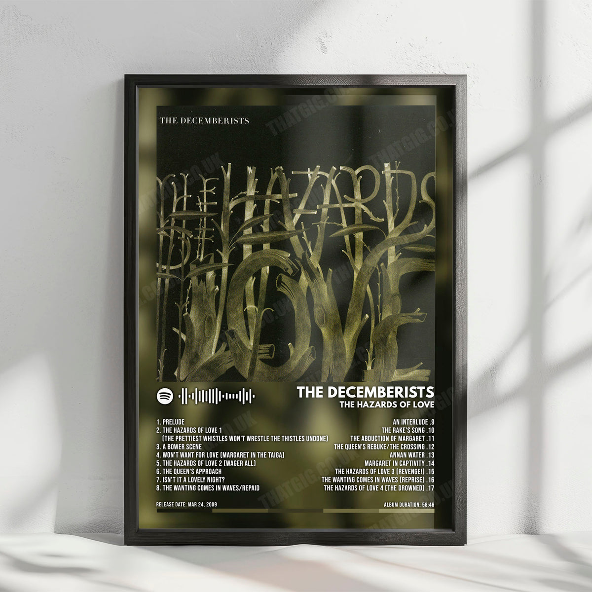 The Decemberists "The Hazards of Love" Album Cover Poster - with Complete Tracklist
