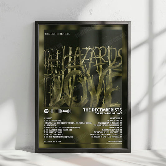 The Decemberists "The Hazards of Love" Album Cover Poster - with Complete Tracklist