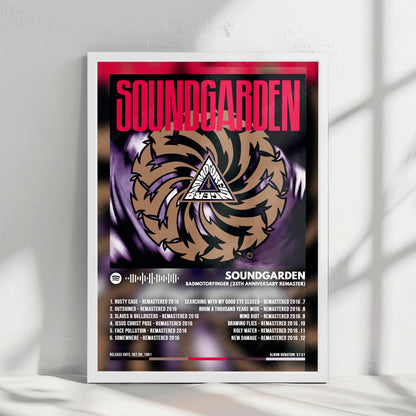 Soundgarden "Badmotorfinger" Album Cover Poster - with Complete Tracklist