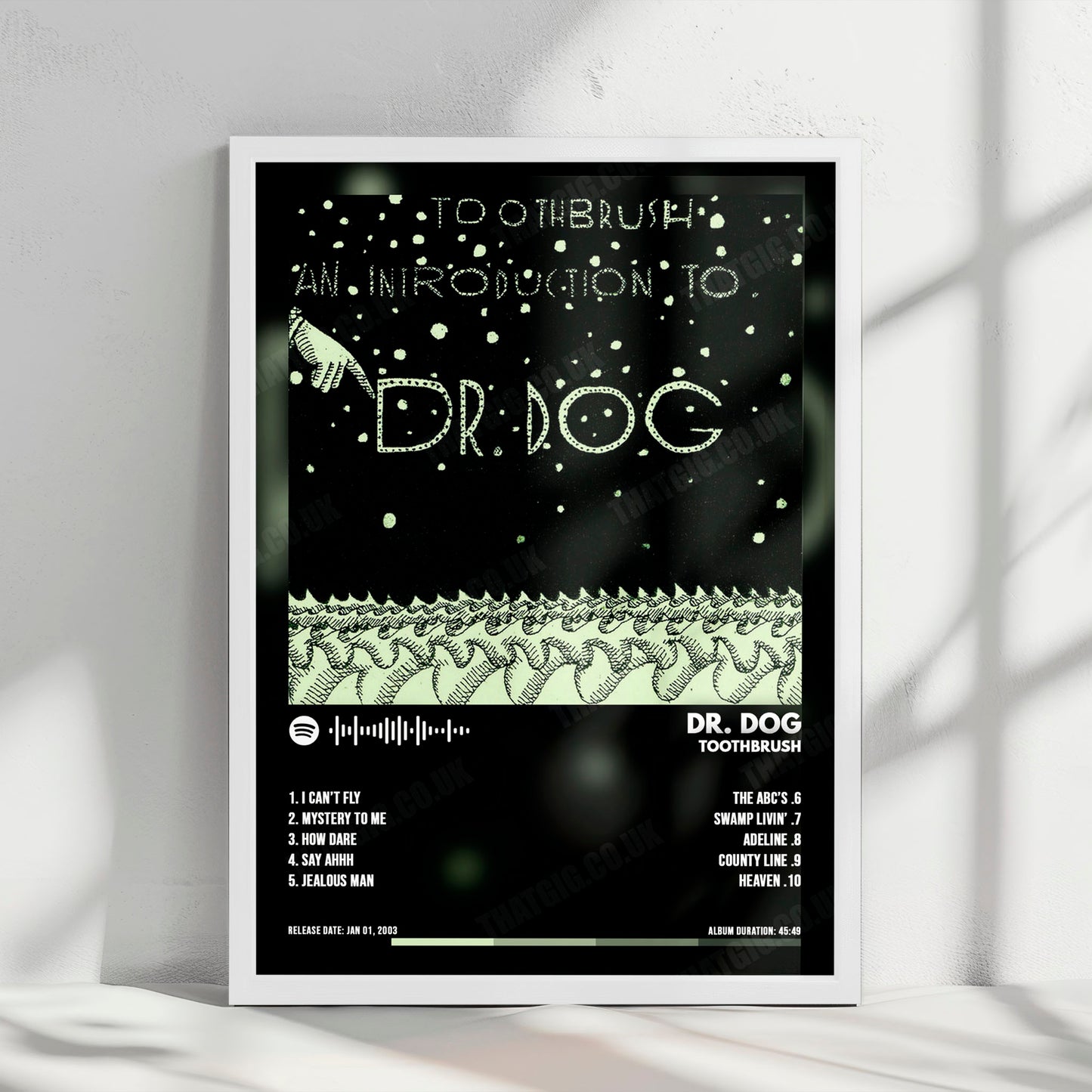 Dr. Dog "Toothbrush" Album Cover Poster - with Complete Tracklist