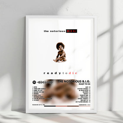 The Notorious B.I.G. "Ready to Die" Album Cover Poster - with Complete Tracklist