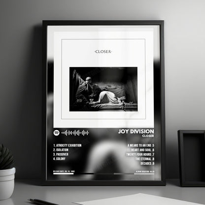 Joy Division "Closer" Album Cover Poster - with Complete Tracklist