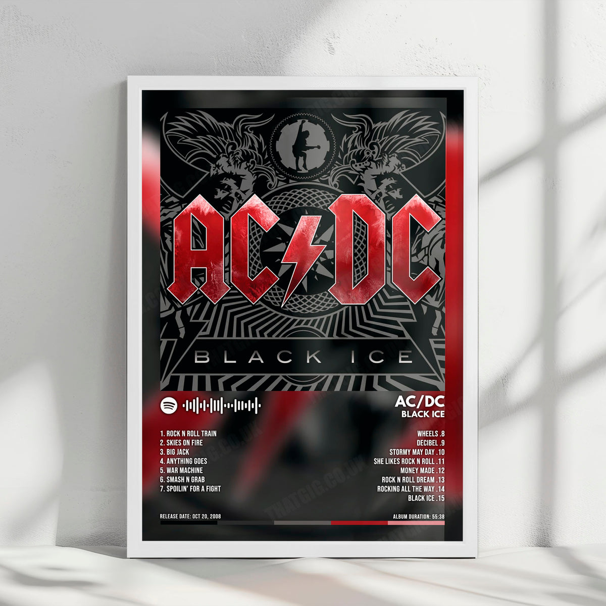 AC/DC "Black Ice" Album Cover Poster - with Complete Tracklist