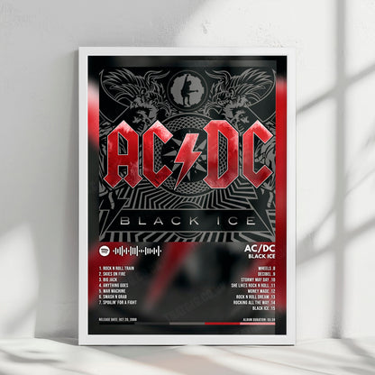 AC/DC "Black Ice" Album Cover Poster - with Complete Tracklist