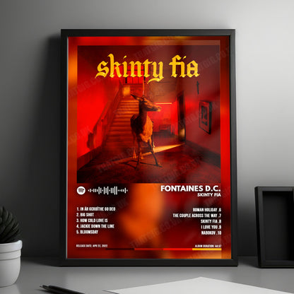 Fontaines D.C. "Skinty fia" Album Cover Poster - with Complete Tracklist