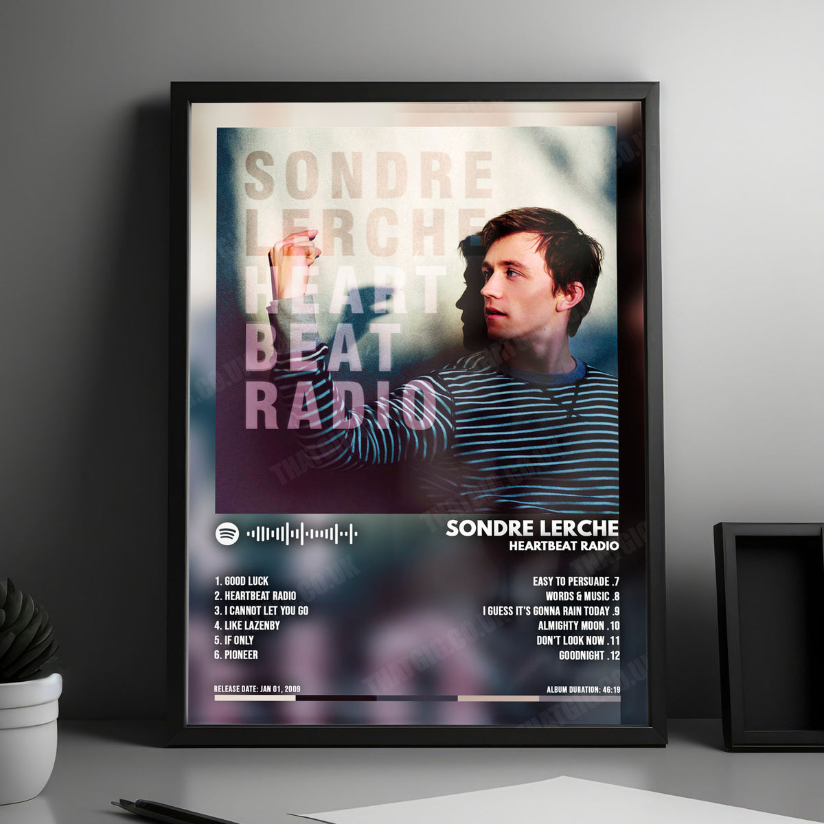 Sondre Lerche "Heartbeat Radio" Album Cover Poster - with Complete Tracklist