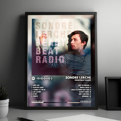 Sondre Lerche "Heartbeat Radio" Album Cover Poster - with Complete Tracklist