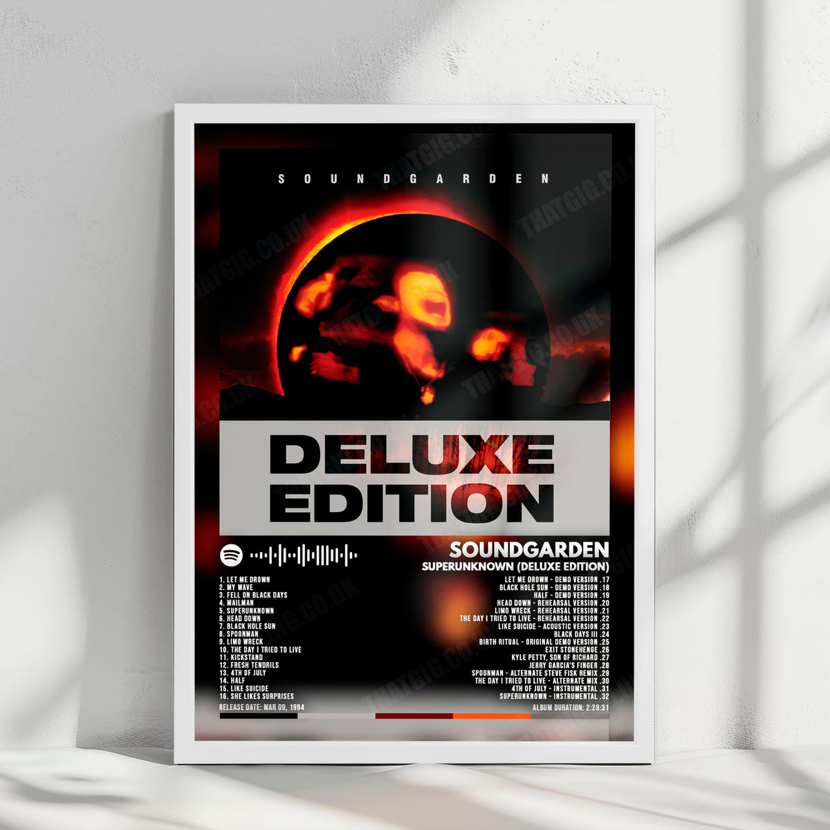Soundgarden "Superunknown (Deluxe Edition)" Album Cover Poster - with Complete Tracklist