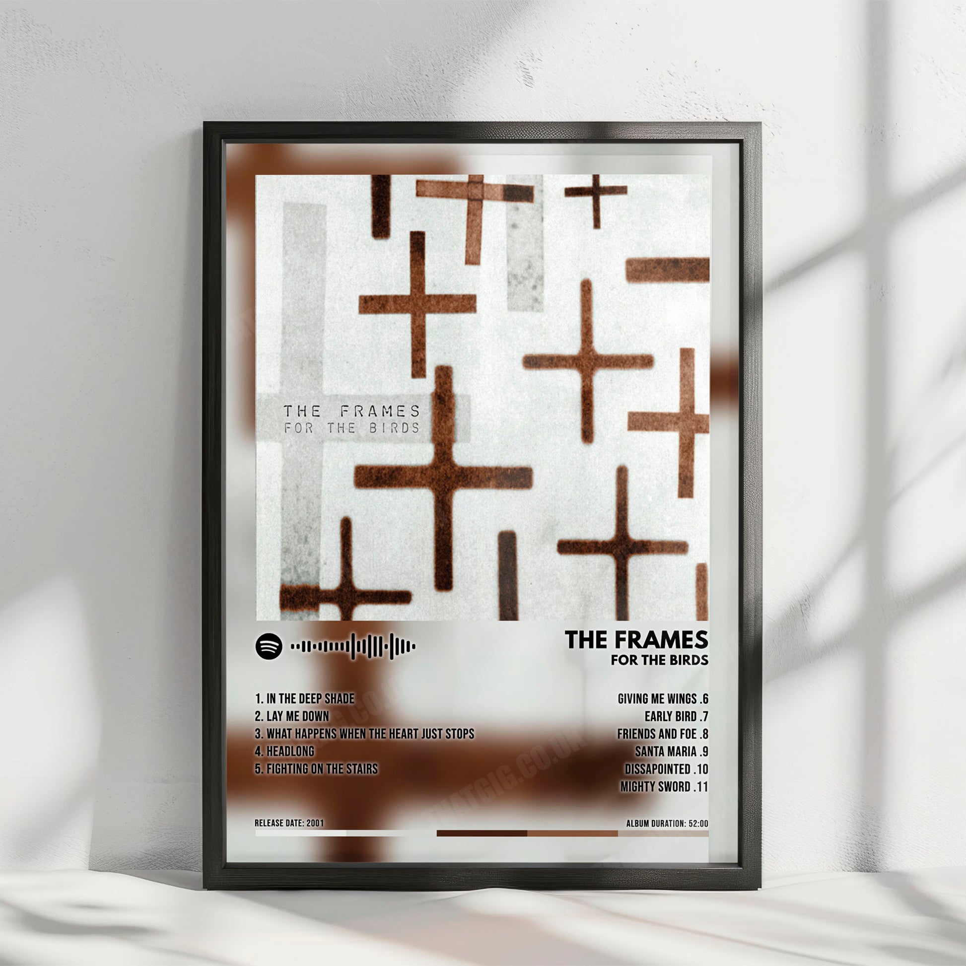 The Frames "For The Birds" Album Cover Poster - with Complete Tracklist