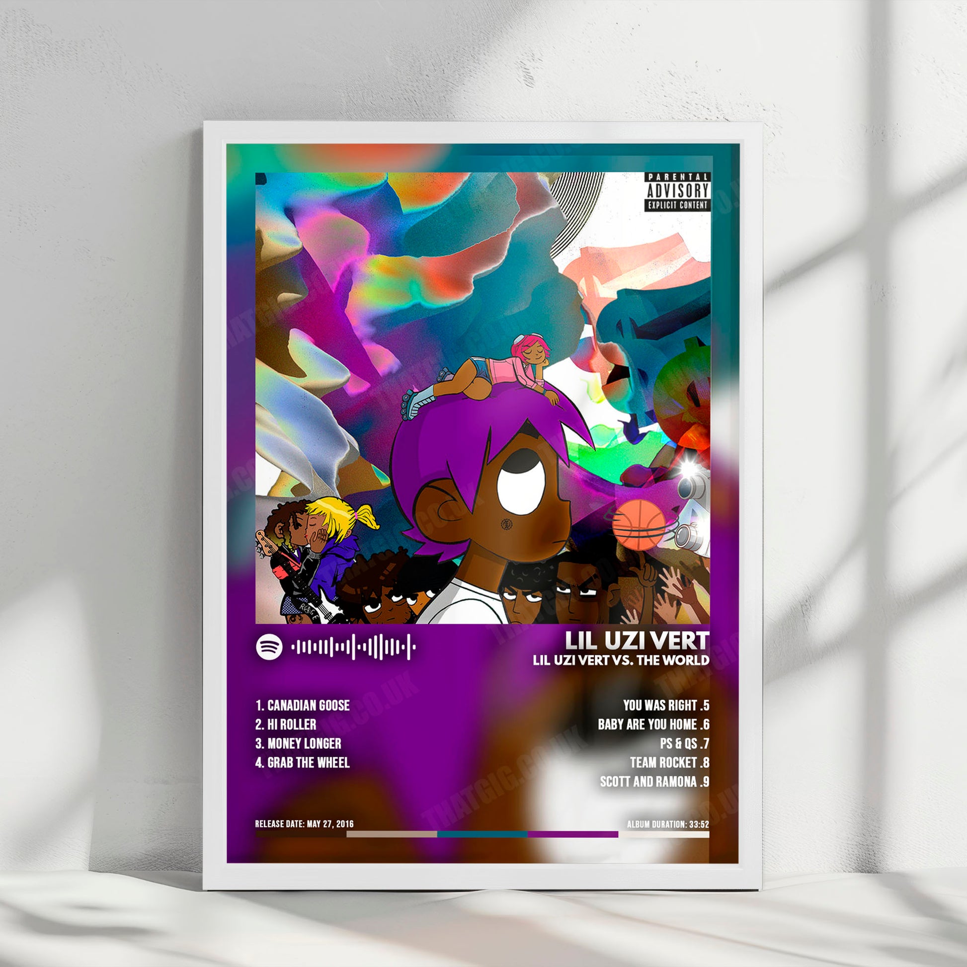 Lil Uzi Vert "Lil Uzi Vert vs. The World" Album Cover Poster - with Complete Tracklist