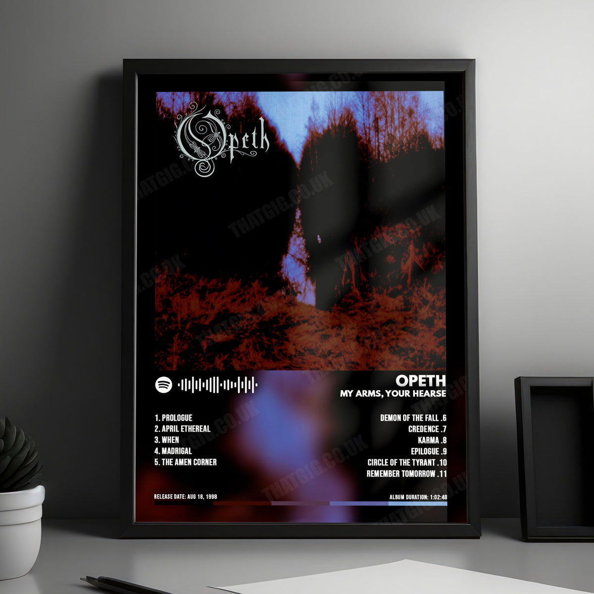 Opeth "My Arms, Your Hearse" Album Cover Poster - with Complete Tracklist