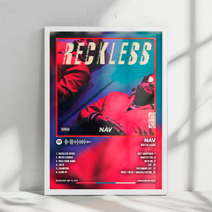 NAV "RECKLESS" Album Cover Poster - with Complete Tracklist