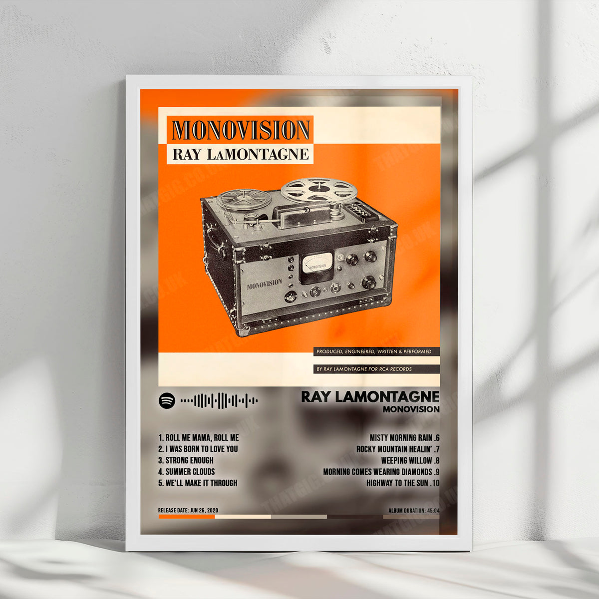 Ray LaMontagne "MONOVISION" Album Cover Poster - with Complete Tracklist