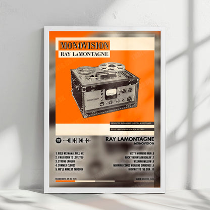 Ray LaMontagne "MONOVISION" Album Cover Poster - with Complete Tracklist