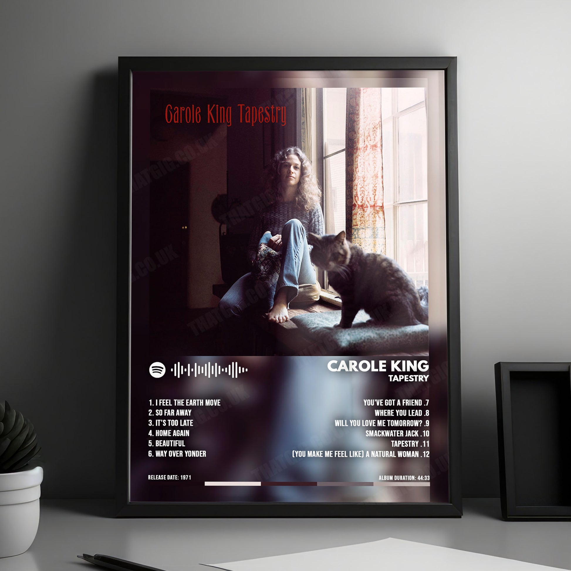 Carole King "Tapestry " Album Cover Poster - with Complete Tracklist