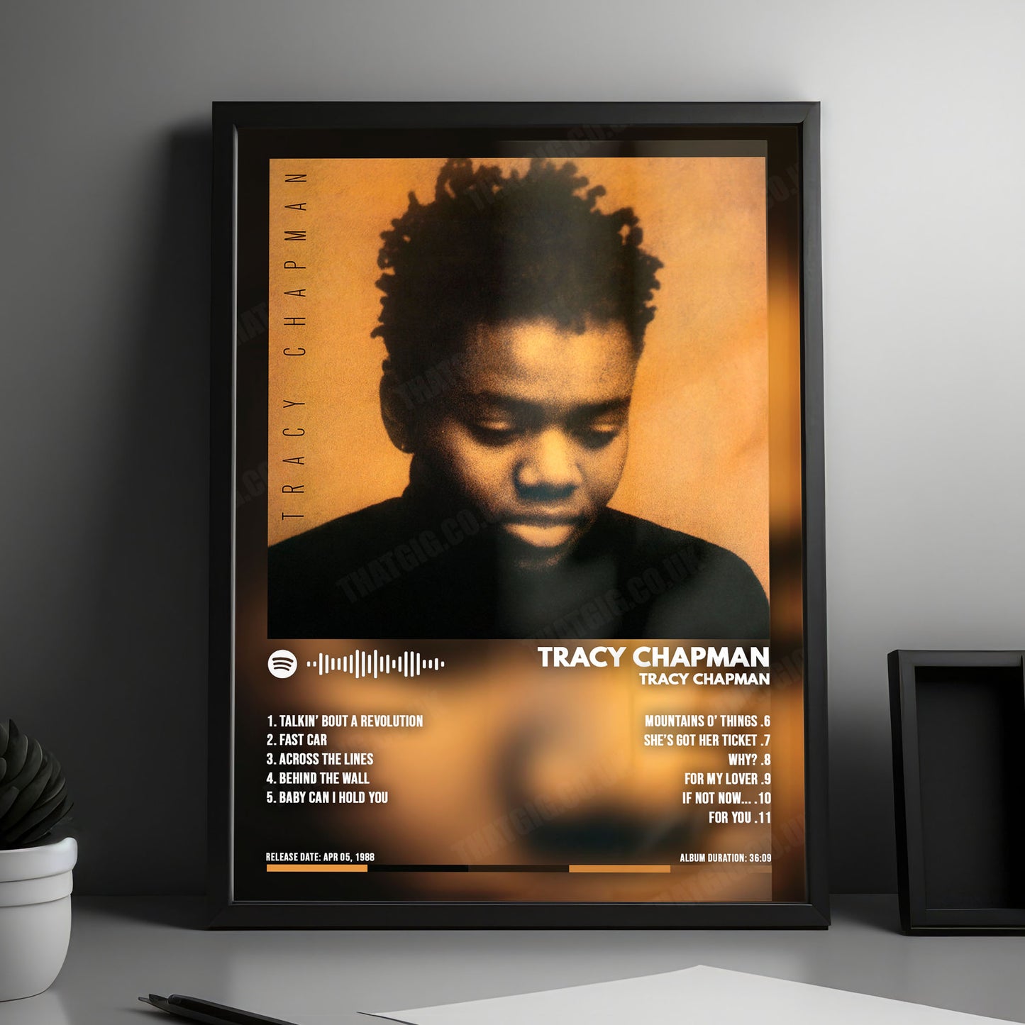 Tracy Chapman "Tracy Chapman " Album Cover Poster - with Complete Tracklist