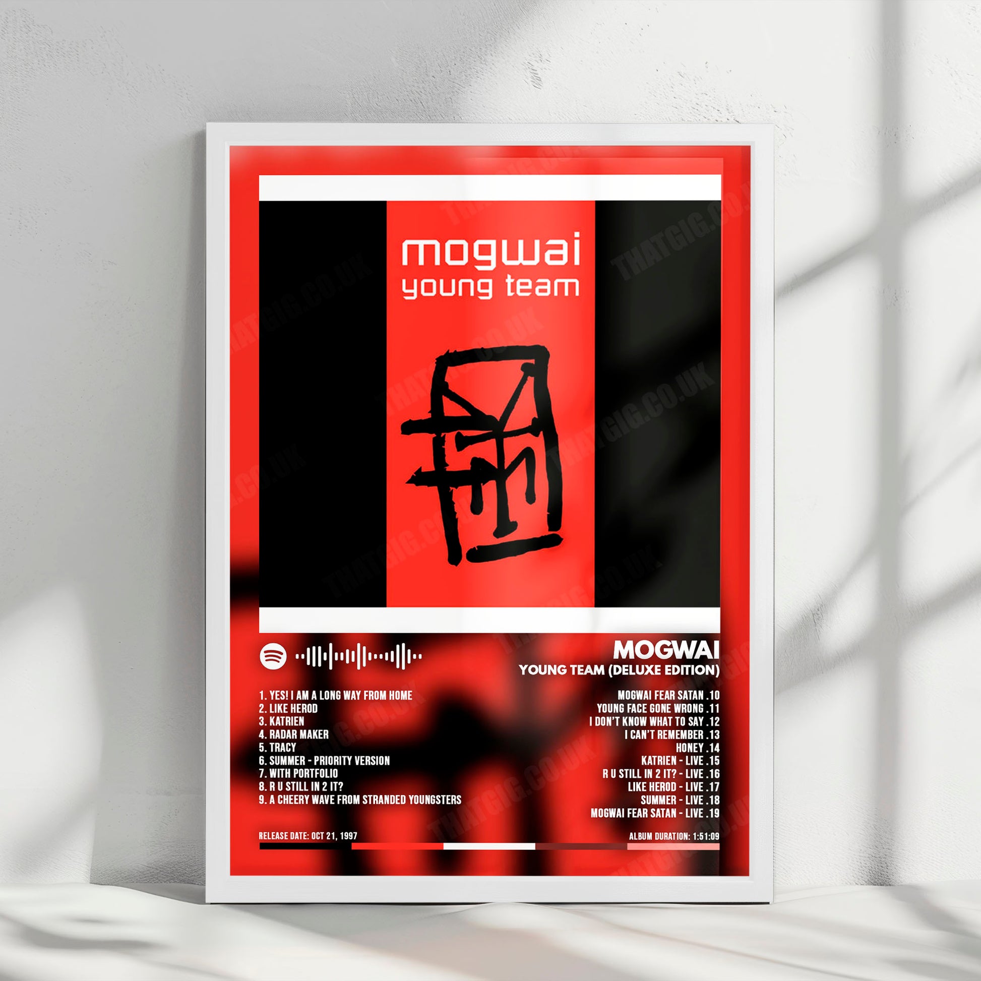 Mogwai "Young Team" Album Cover Poster - with Complete Tracklist