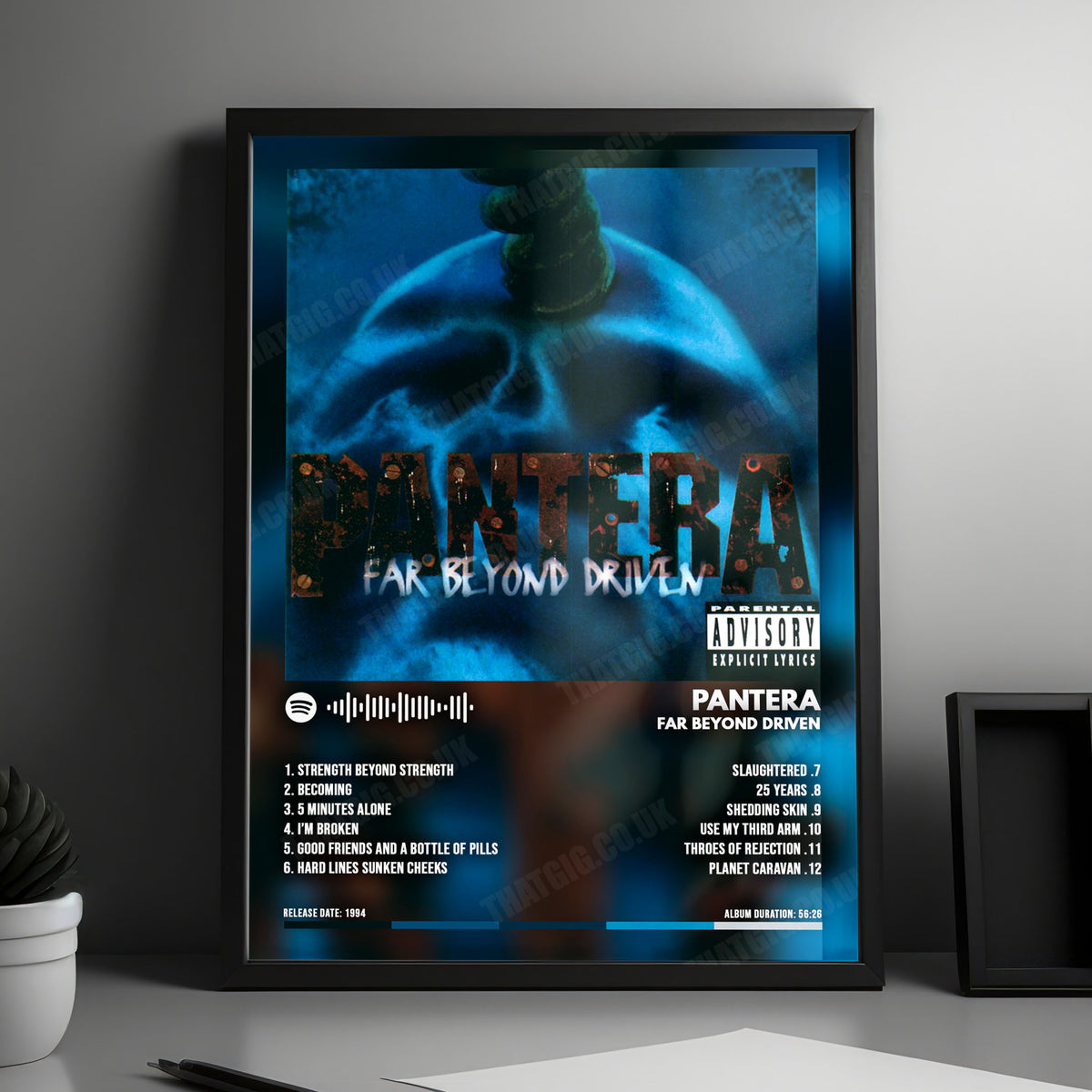 Pantera "Far Beyond Driven" Album Cover Poster - with Complete Tracklist
