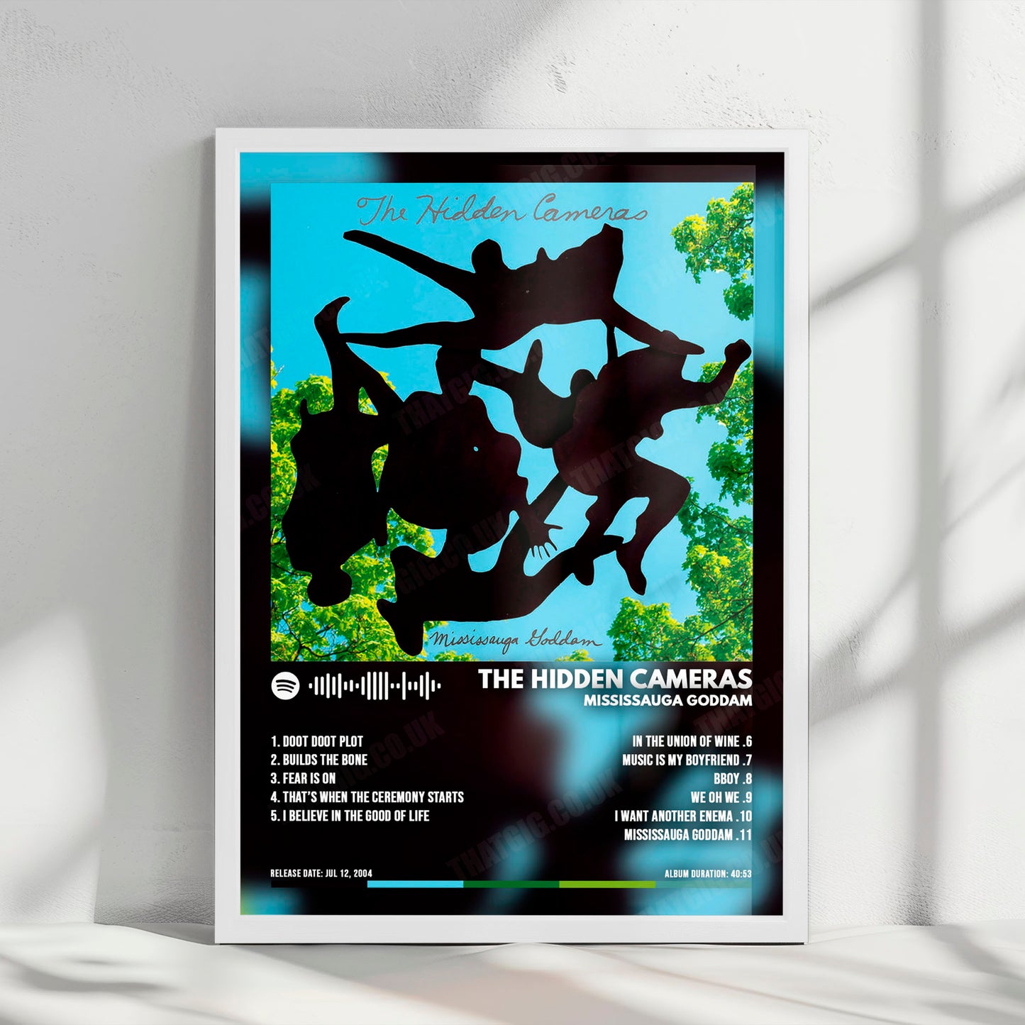 The Hidden Cameras "Mississauga Goddam" Album Cover Poster - with Complete Tracklist