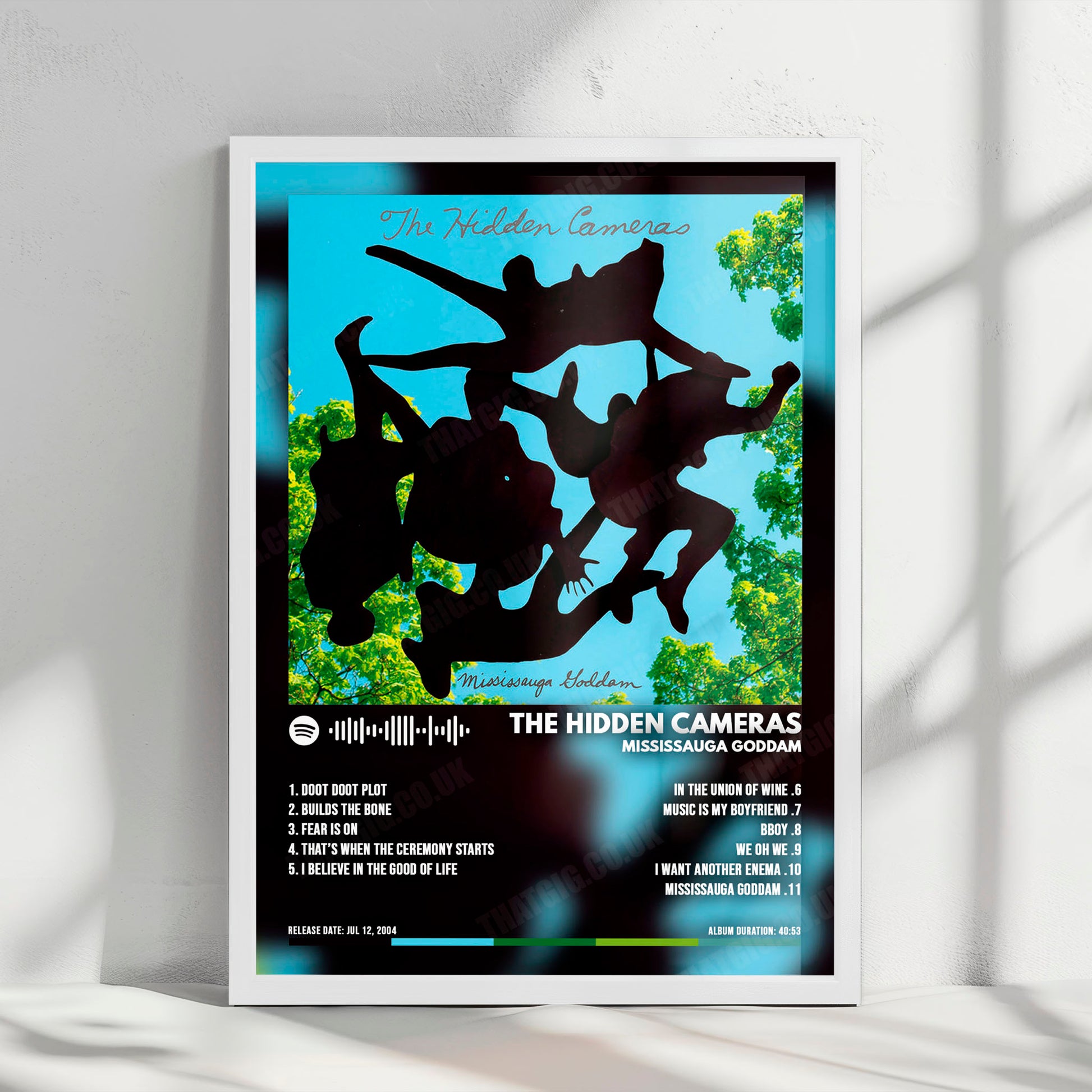The Hidden Cameras "Mississauga Goddam" Album Cover Poster - with Complete Tracklist