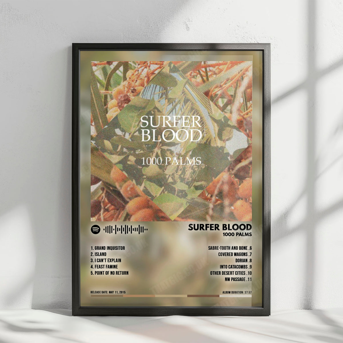 Surfer Blood "1000 Palms" Album Cover Poster - with Complete Tracklist