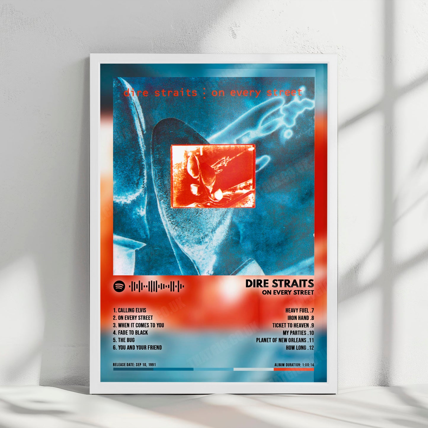 Dire Straits "On Every Street" Album Cover Poster - with Complete Tracklist