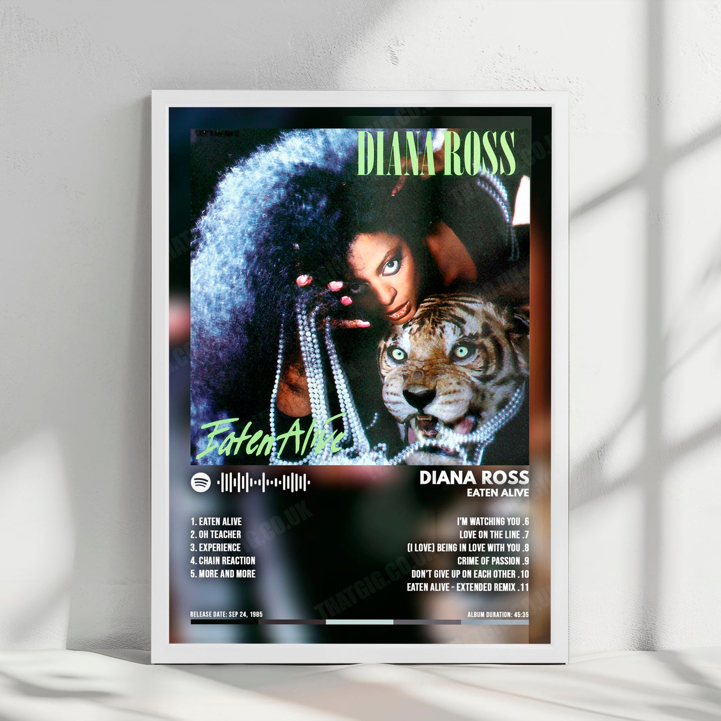 Diana Ross "Eaten Alive" Album Cover Poster - with Complete Tracklist
