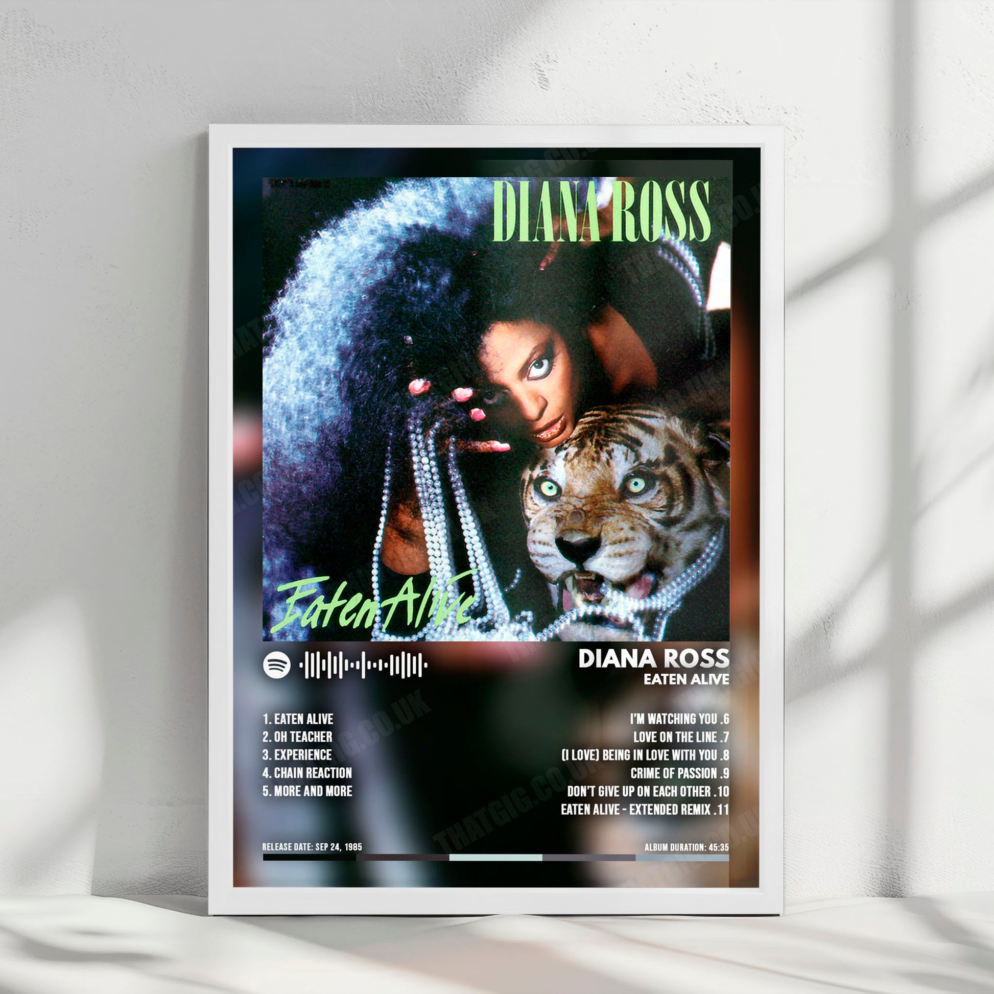 Diana Ross "Eaten Alive" Album Cover Poster - with Complete Tracklist