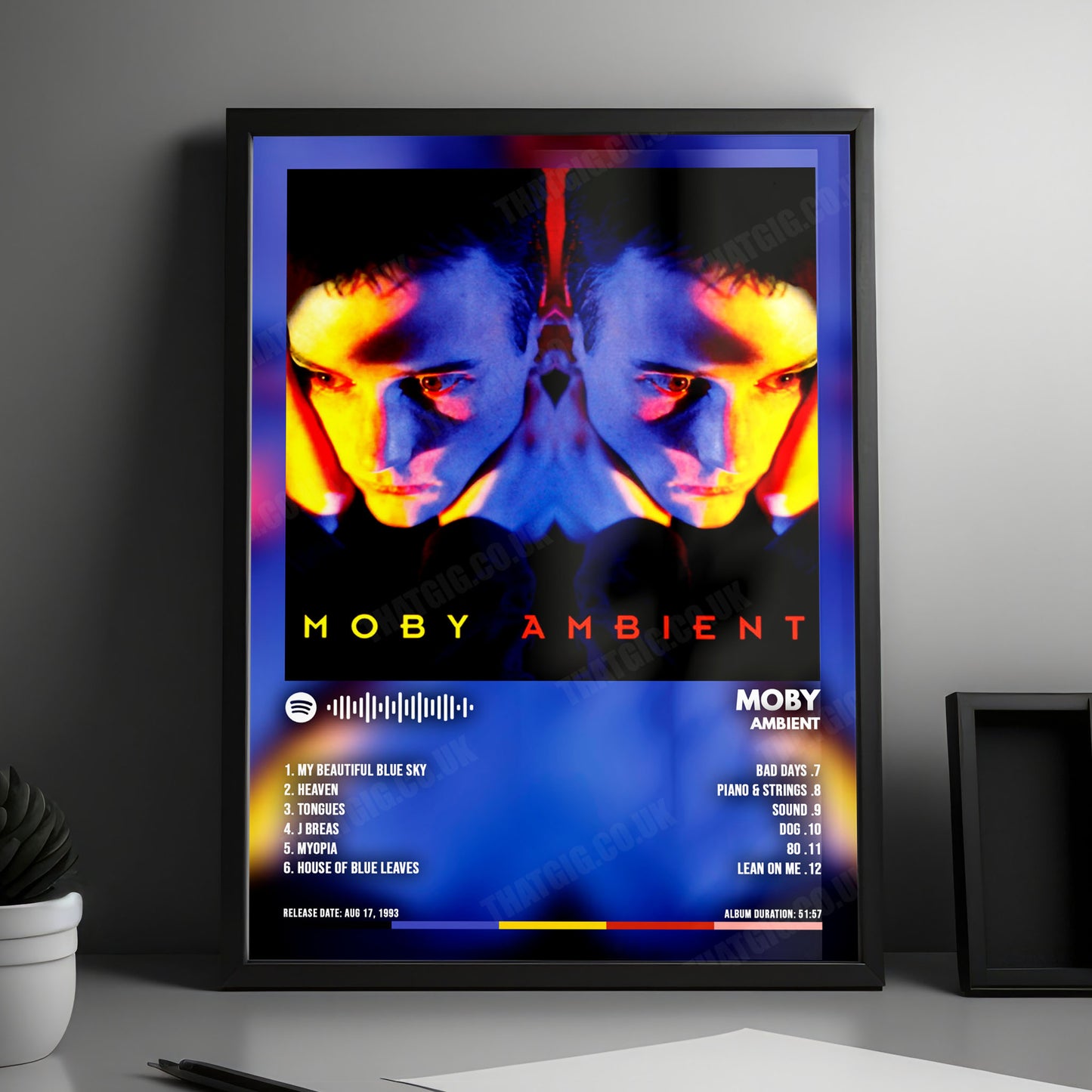Moby "Ambient" Album Cover Poster - with Complete Tracklist