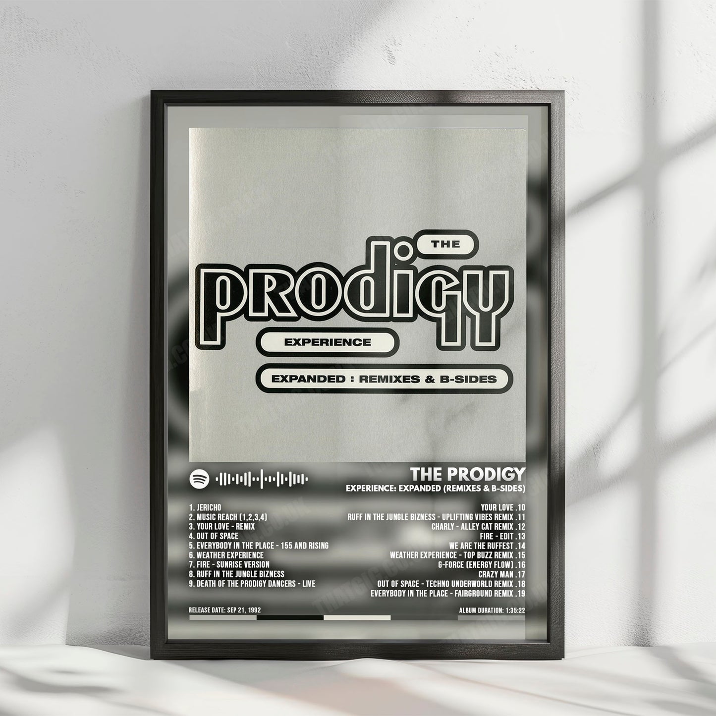 The Prodigy "Experience: Expanded (Remixes & B-sides)" Album Cover Poster - with Complete Tracklist
