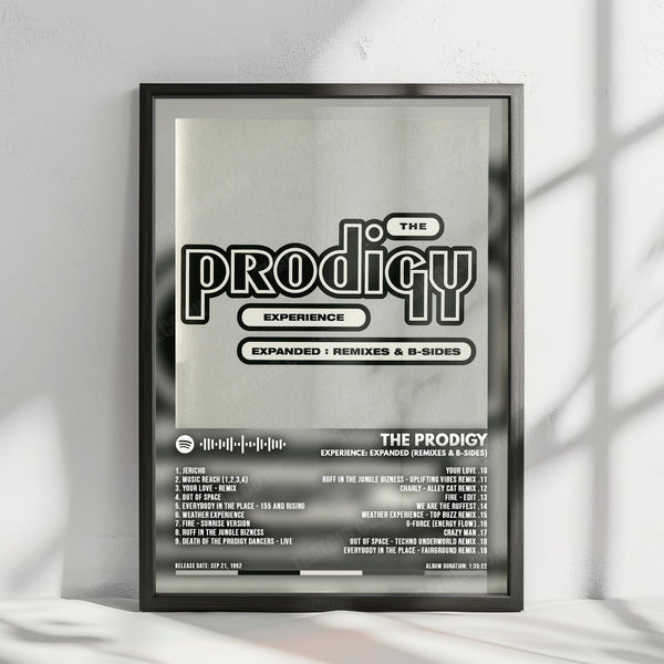 The Prodigy "Experience: Expanded (Remixes & B-sides)" Album Cover Poster - with Complete Tracklist