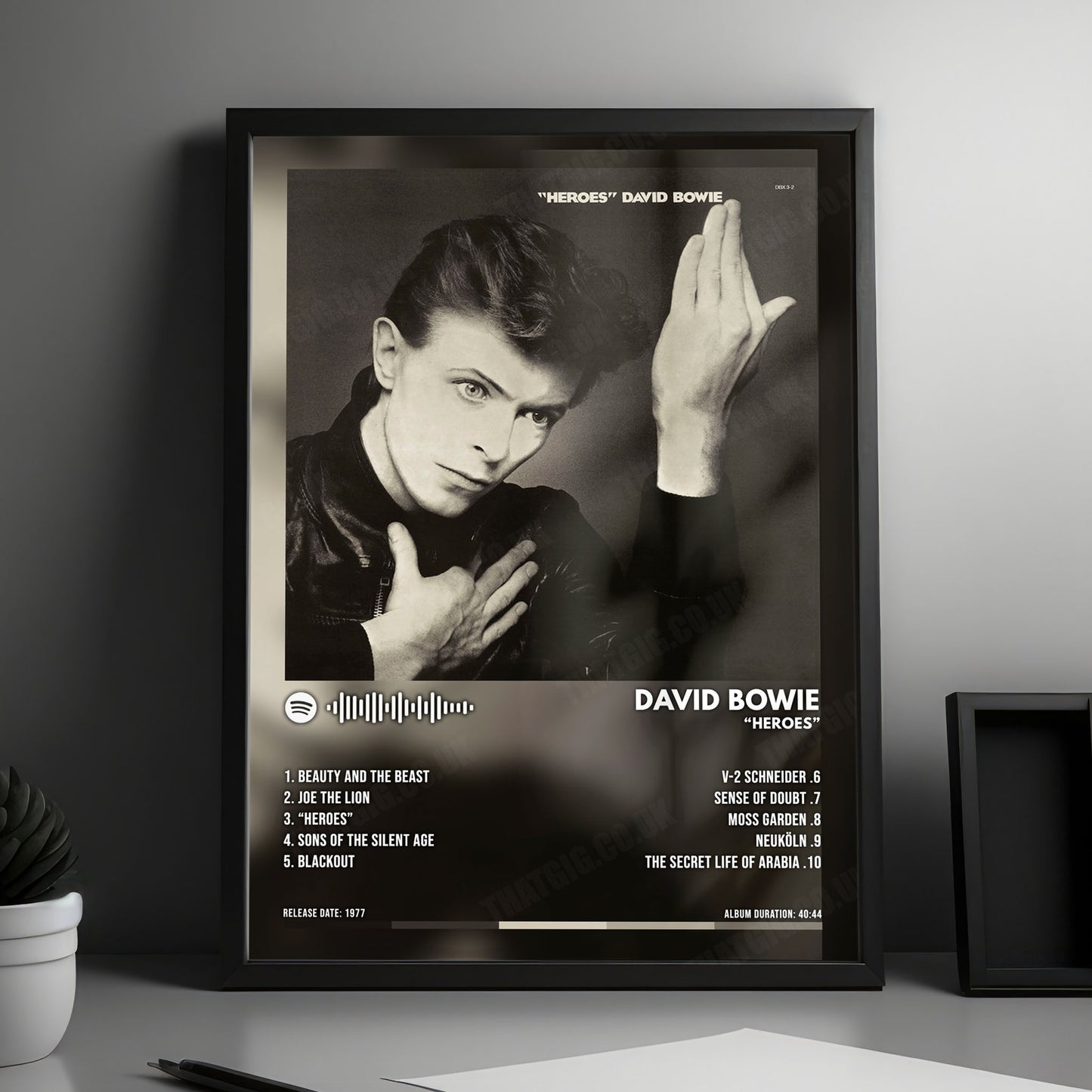 David Bowie "Heroes" Album Cover Poster - with Complete Tracklist