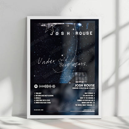Josh Rouse "Under Cold Blue Stars" Album Cover Poster - with Complete Tracklist