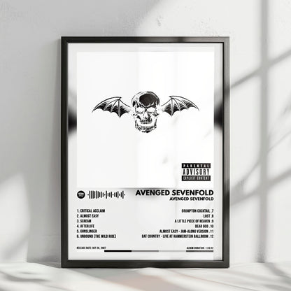 Avenged Sevenfold "Avenged Sevenfold" Album Cover Poster - with Complete Tracklist