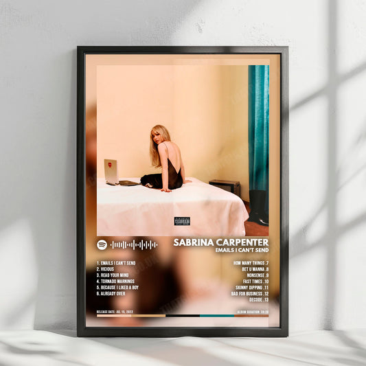 Sabrina Carpenter "emails i can't send" Album Cover Poster - with Complete Tracklist