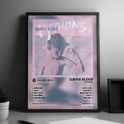Surfer Blood "Pythons" Album Cover Poster - with Complete Tracklist
