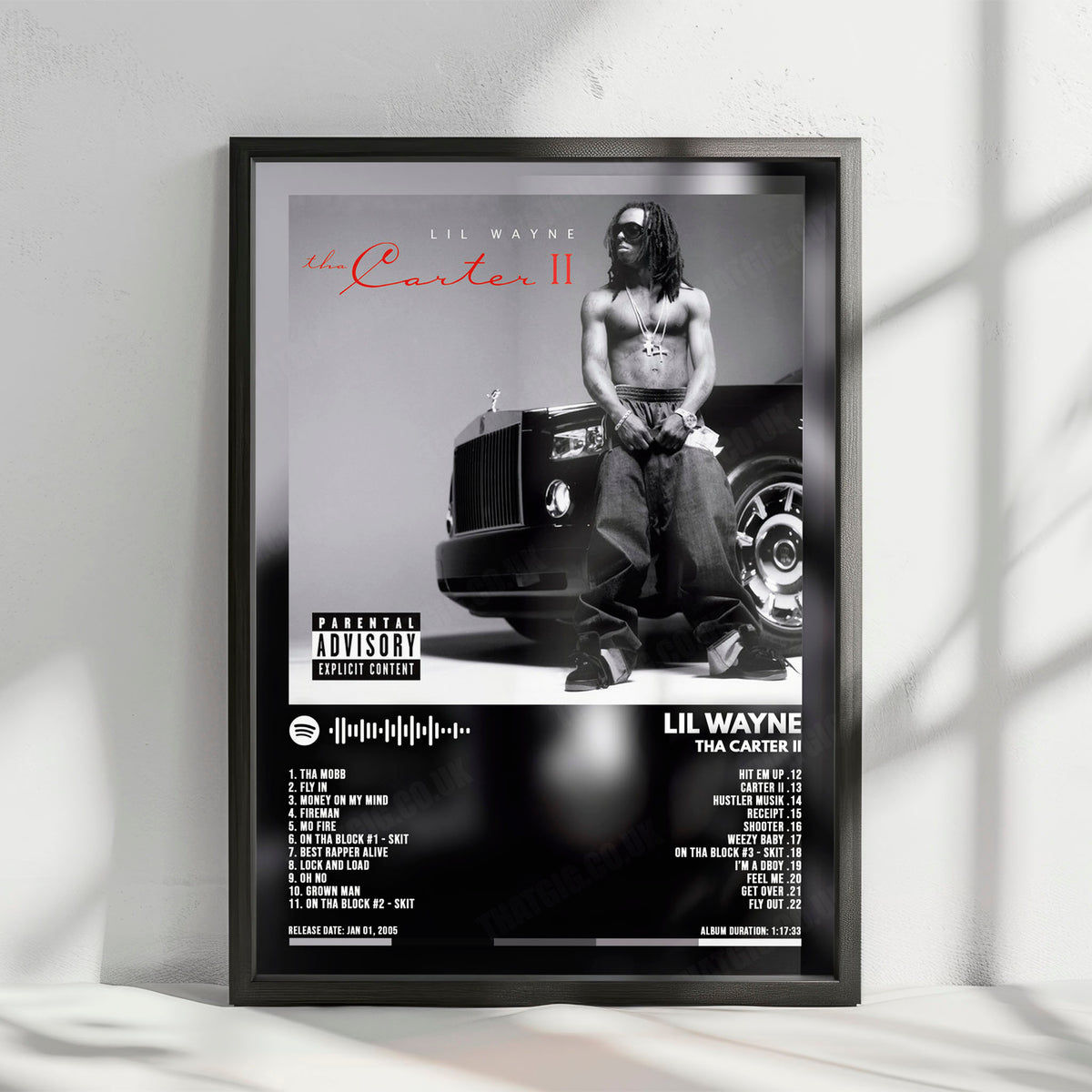 Lil Wayne "Tha Carter II" Album Cover Poster - with Complete Tracklist