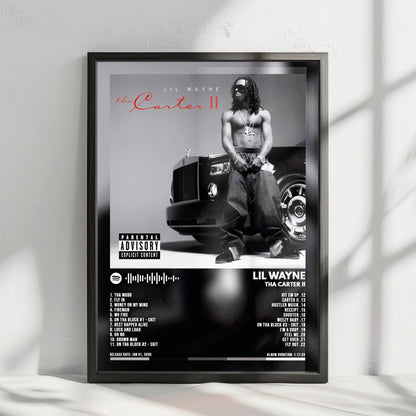 Lil Wayne "Tha Carter II" Album Cover Poster - with Complete Tracklist