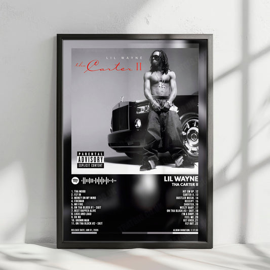 Lil Wayne "Tha Carter II" Album Cover Poster - with Complete Tracklist