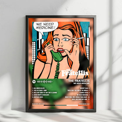 The Fratellis "We Need Medicine" Album Cover Poster - with Complete Tracklist