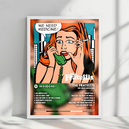 The Fratellis "We Need Medicine" Album Cover Poster - with Complete Tracklist