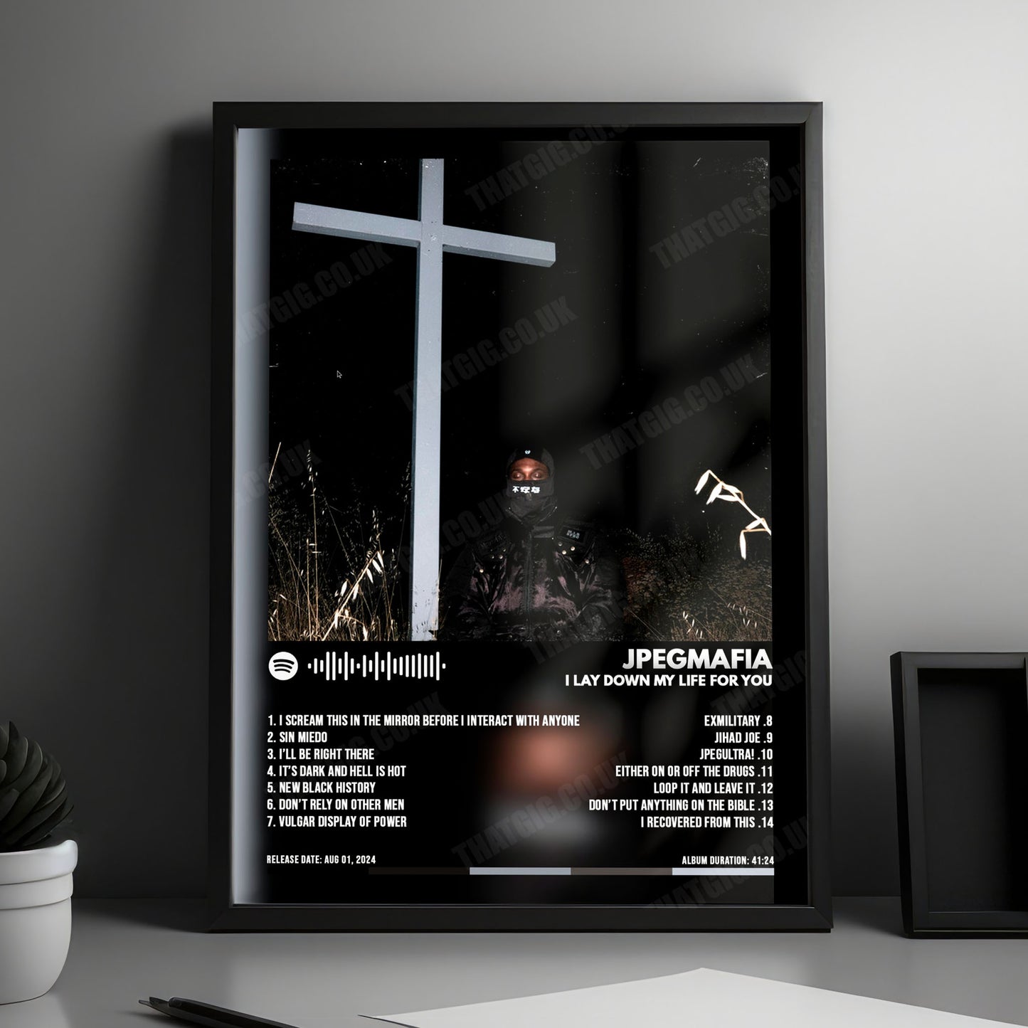 Jpegmafia "I LAY DOWN MY LIFE FOR YOU" Album Cover Poster - with Complete Tracklist