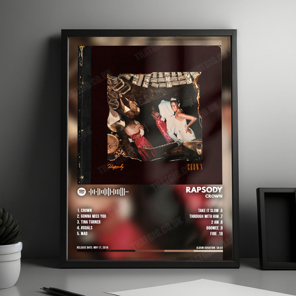 Rapsody "Crown" Album Cover Poster - with Complete Tracklist