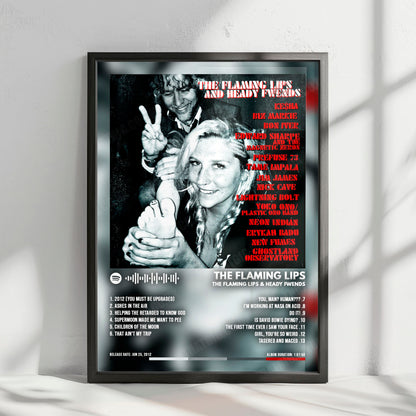 The Flaming Lips "The Flaming Lips & Heady Fwends" Album Cover Poster - with Complete Tracklist