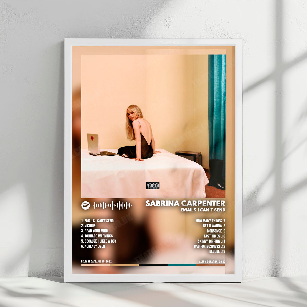 Sabrina Carpenter "emails i can't send" Album Cover Poster - with Complete Tracklist
