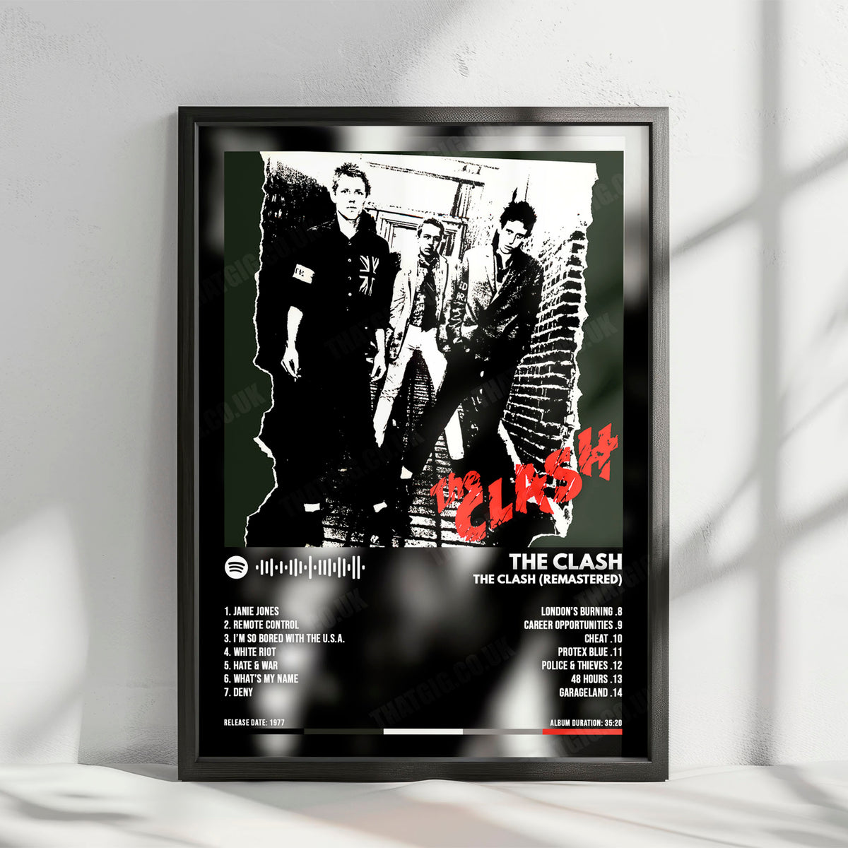 The Clash "The Clash (Remastered)" Album Cover Poster - with Complete Tracklist