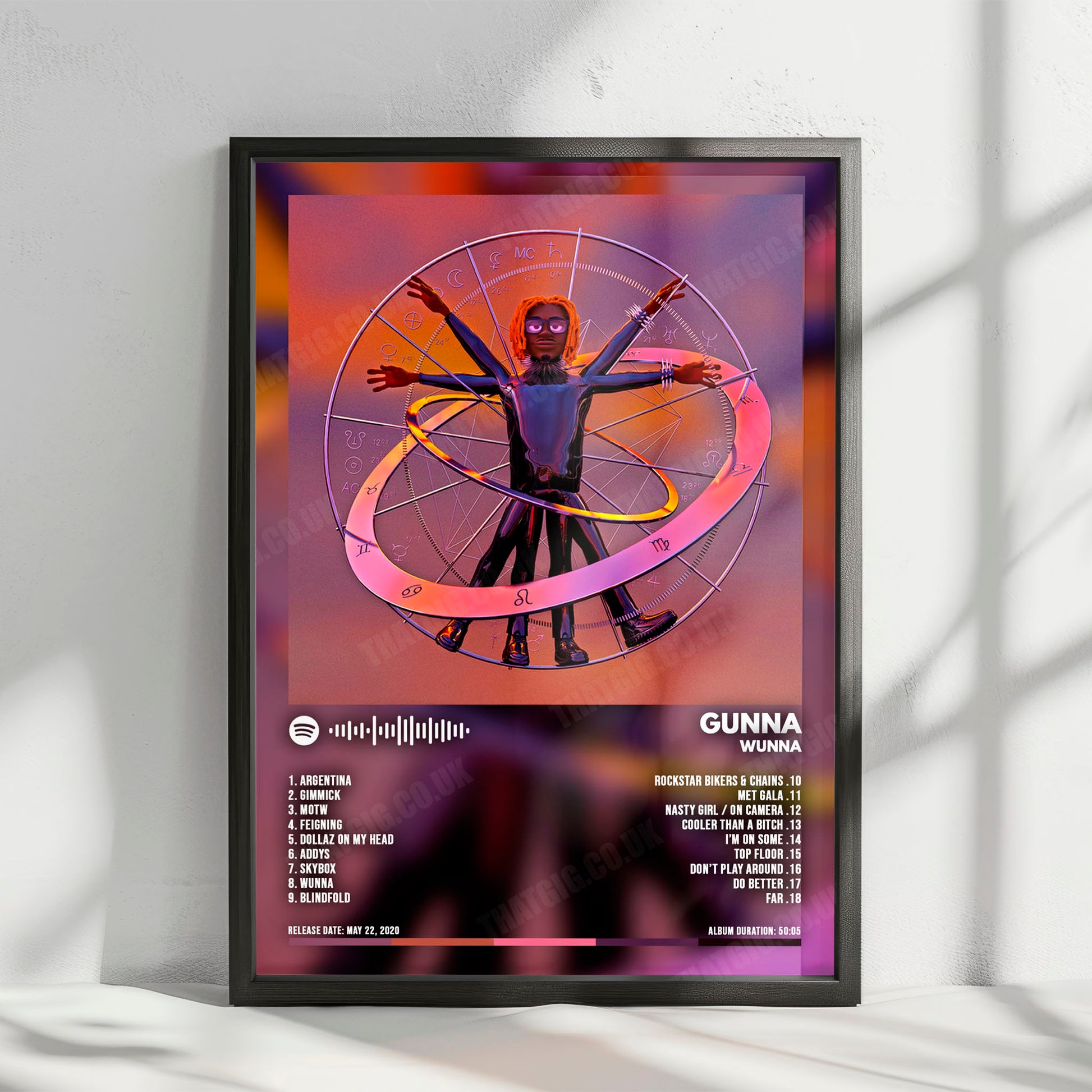 Gunna "WUNNA" Album Cover Poster - with Complete Tracklist
