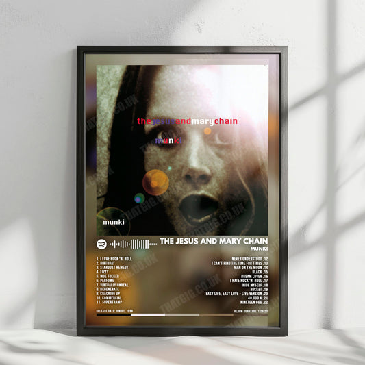 The Jesus and Mary Chain "Munki" Album Cover Poster - with Complete Tracklist