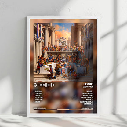 Logic "Everybody" Album Cover Poster - with Complete Tracklist